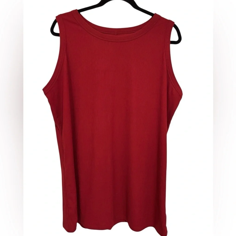 Lane Bryant Ribbed Sleeveless Tank Top with Crew Neckline - Picture 1 of 5